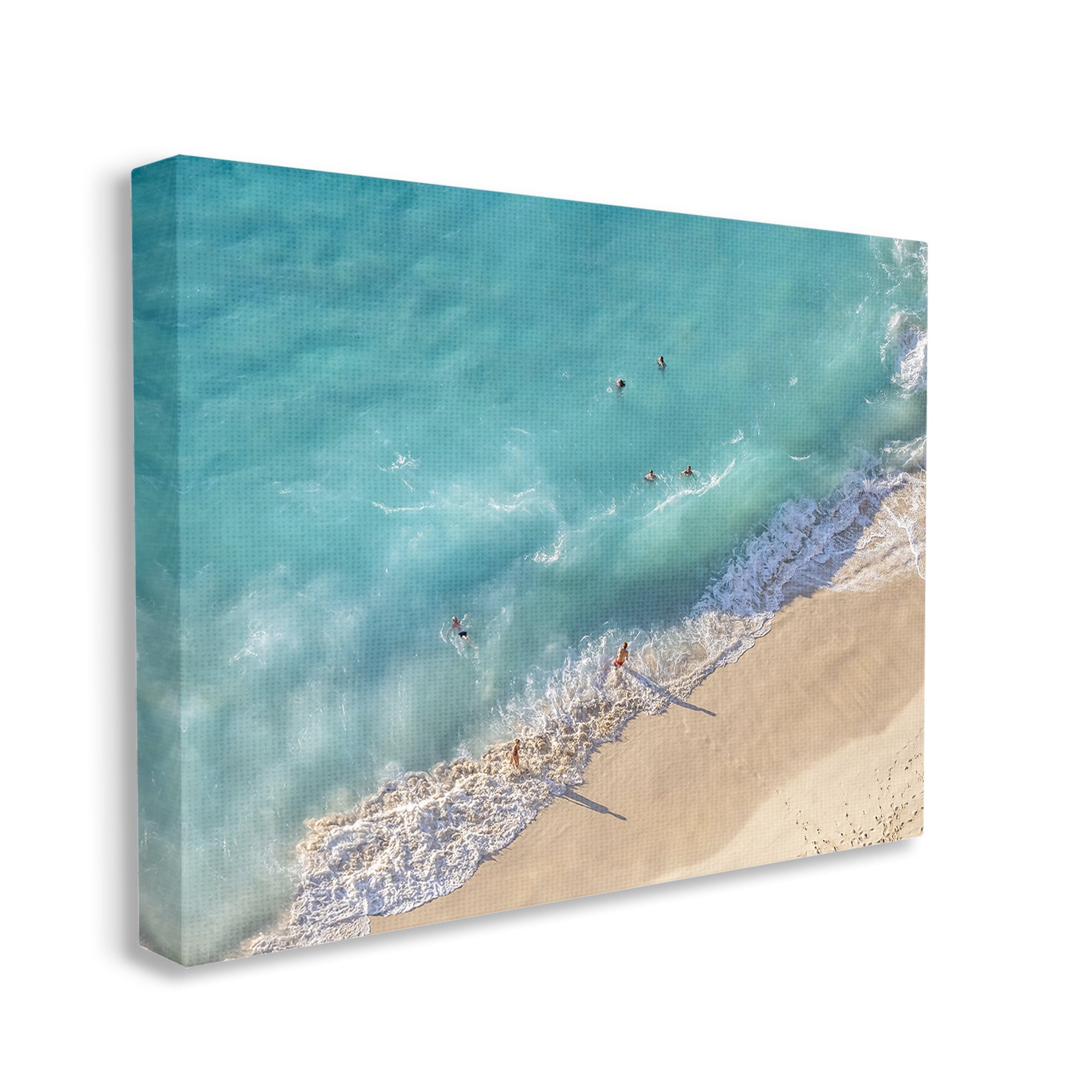 Stupell Industries Aerial Beach View Landscape Photography Gallery Wrapped Canvas Art Print Wall Art, 40 x 30