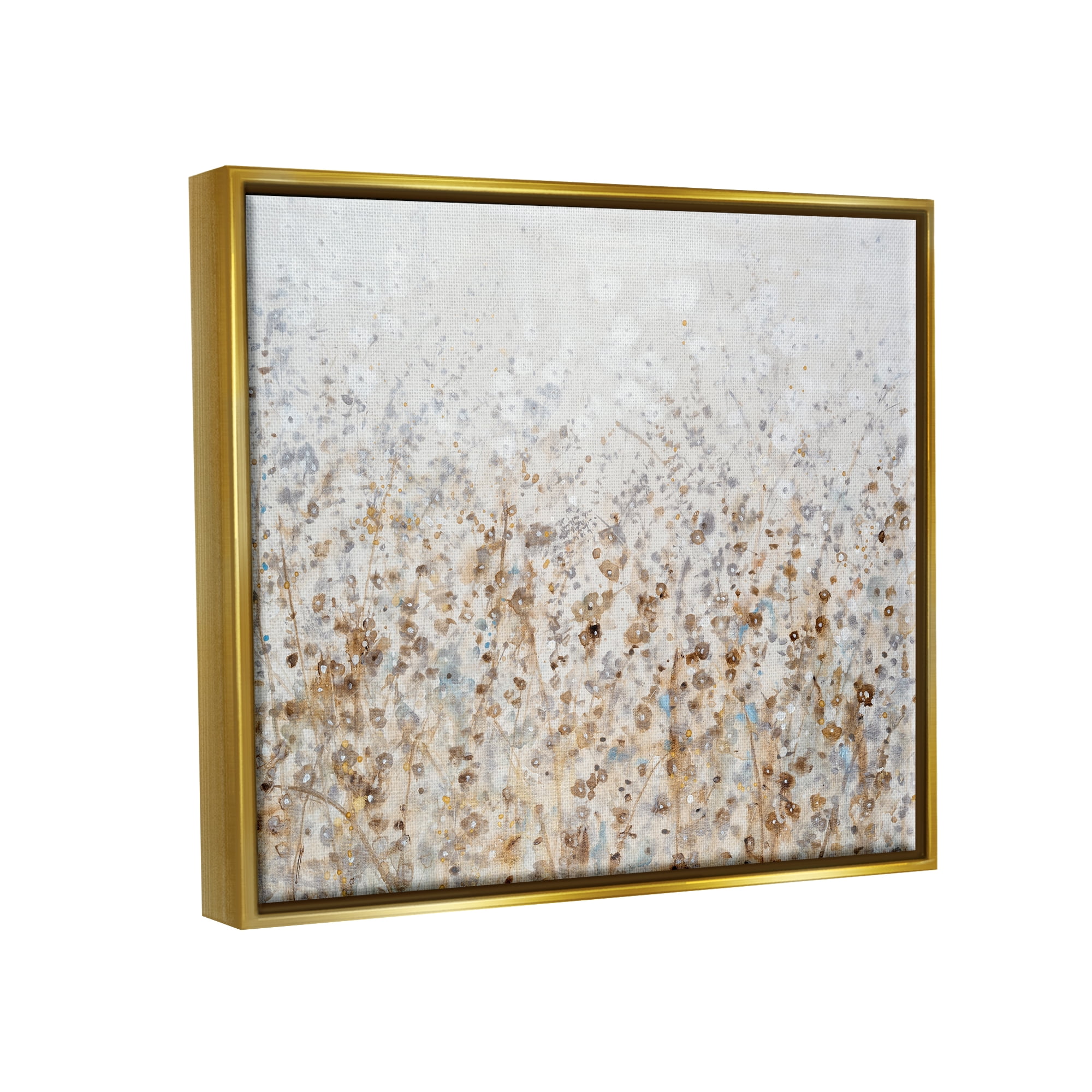 Stupell Industries Modern Botanical Scenery Abstract Painting Gold Floater Framed Canvas Art Print Wall Art, 21 x 17