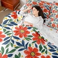thumbnail image 4 of Castle Fairy Teens Orange Flowers Bedding Comforter Set,Exotic Style Full Bedding Set, 4 of 8