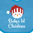 thumbnail image 4 of Inktastic Babys 1st Christmas Snowman Boys or Girls Baby Bib, 4 of 4
