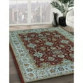thumbnail image 2 of Ahgly Company Indoor Square Mid-Century Modern Dark Sea Green Oriental Area Rugs, 7' Square, 2 of 6