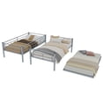 thumbnail image 6 of CZBZ Twin Over Twin Metal Bunk Bed with Trundle for Teens Adults, Heavy Duty Bed Frame with Ladder & Safety Guardrail, Convertible to 2 Beds, No Box Spring Required, 400LBS Capacity, Noise Free, 6 of 17