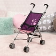 thumbnail image 4 of Bayer Design: Doll Buggy - Purple & Butterfly - Play Umbrella Push Stroller, Accessory For Dolls Up To 18", Quick-Fold, Dual Wheels, Seat Belt, Kid 3+, 4 of 9
