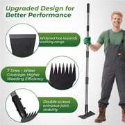 Walensee 64inch Weed Puller Tool with 7-Tines Weed Rake for Gardening, Uprooting Weeding Pull for Yard, Lawn, Patio and Garden