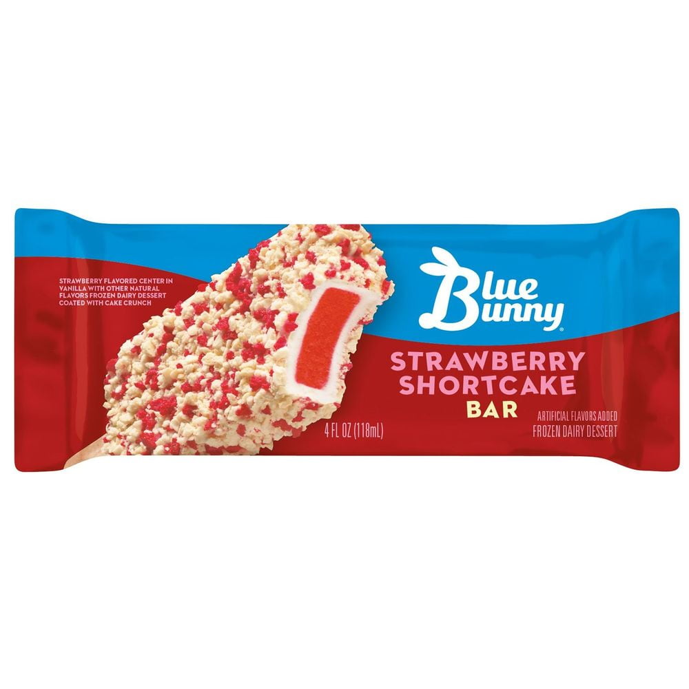Blue Bunny Strawberry Shortcake Ice Cream Bar, 4 Fluid Ounce 24 per