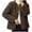 Coffee, variant on Mlzmgr Cardigans for Women Open Front Casual Fuzzy Fleece Jackets with Pockets Daily Wear Home Thermal Tops