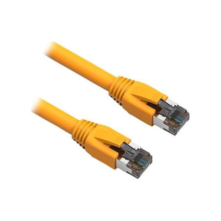 Nippon Labs Cat8 RJ45 1FT Ethernet Patch Internet Network LAN Cable Indoor/Outdoor 24AWG Shielded Latest 40Gbps 2000Mhz Weatherproof S/FTP for Router PS4 PS5 Xbox PoE Switch Modem (Yellow)