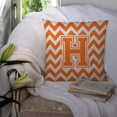 thumbnail image 3 of Carolines Treasures CJ1046-HPW1414 Letter H Chevron Orange & White Fabric Decorative Pillow, 3 of 4