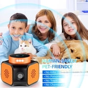 KingFurt Indoor Ultrasonic Insect & Pest Repellent，Mouse Repellent with 360° Coverage, LED Strobe Lights, Safe for Home and Pets-Black+Orange
