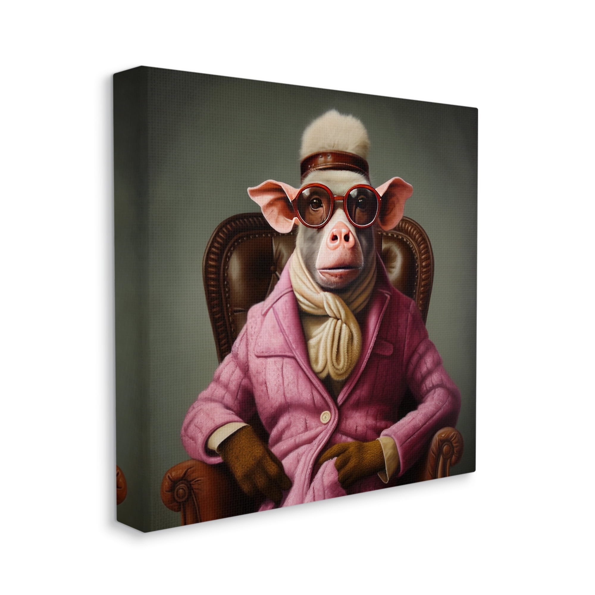 Stupell Industries Snazzy Animal Fashion Animals & Insects Painting Gallery Wrapped Canvas Art Print Wall Art, 36 x 36