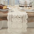 thumbnail image 4 of Saro Lifestyle 869.W1636B 16 x 36 in. Rectangle Handmade Crochet Cotton Lace Table Linens - White, 4 of 4
