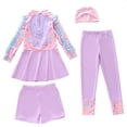 thumbnail image 3 of Tiijoy UPF 50+ Swimsuit for Girls Long Sleeve Swim Dress Shorts Pants Swim Cap Bathing Suits, 4-Piece, Sizes 2-12, 3 of 3