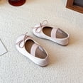 thumbnail image 7 of FINALGANG KIds Girls Elastic Strap Front Tiny Bow Satin Mary Jane Shoes Soft Flat Sole Lightweight Princess Daily Party Dress Shoes Lovely Shoes 6-6.5 Years, 7 of 7