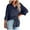 Navy, variant on ICHUANYI Womens Casual Solid Shirts Lapel Long Sleeve Blouses Button Down V Neck Loose Tops 2023