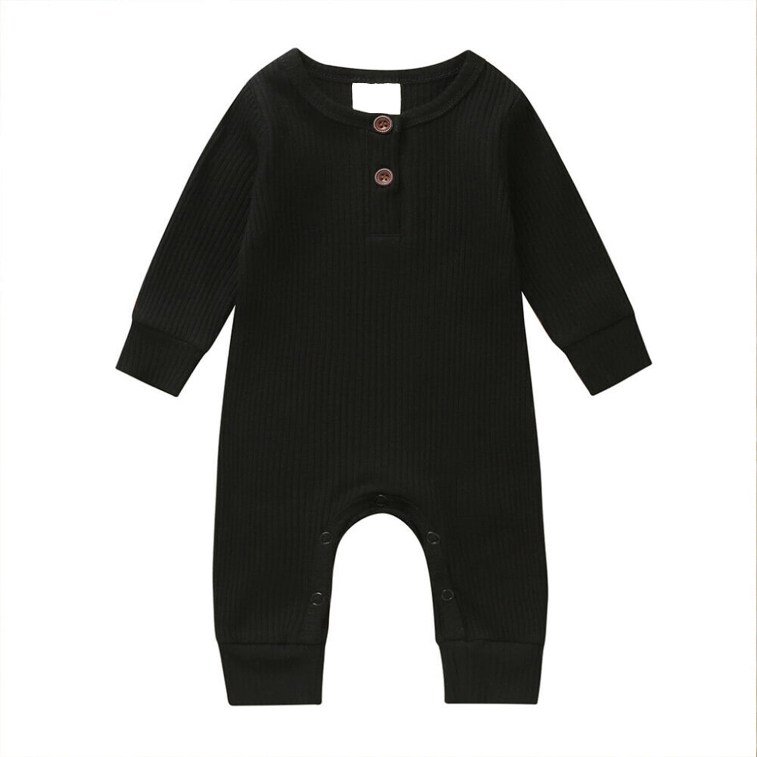 Calsunbaby Newborn Baby Girl Boys Button Down Long Sleeve Sleepwear Pjs Gown Romper Jumpsuit 