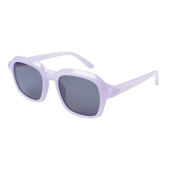 Soigné Female Large Square Sunglasses. Purple Frame