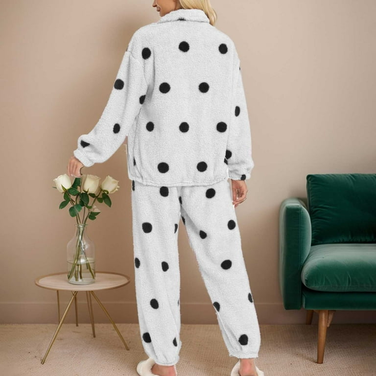 Lounge Wear Ladies Loungewear White Fluffy Loungewear Set Cow