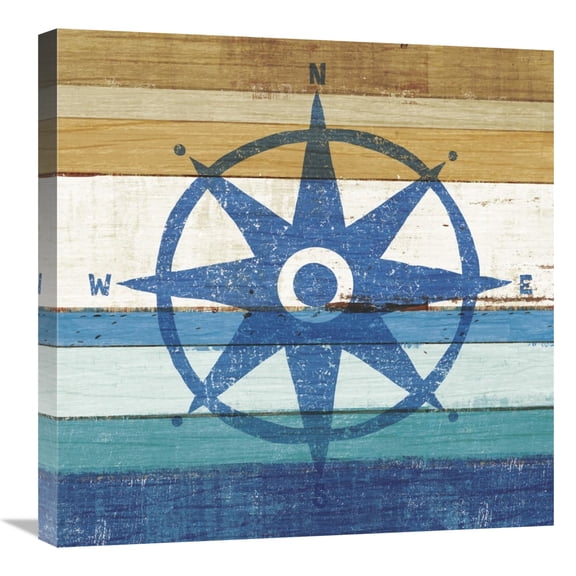 Global Gallery's 'Beachscape IV Compass' By Michael Mullan Stretched Canvas Wall Art