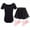 Black, variant on IBTOM CASTLE Toddler Kids Girls Short Sleeve Ballet Dance Leotards Costume with Chiffon Dance Skirt Tights Ballerina Outfits 6-7 Years Pink