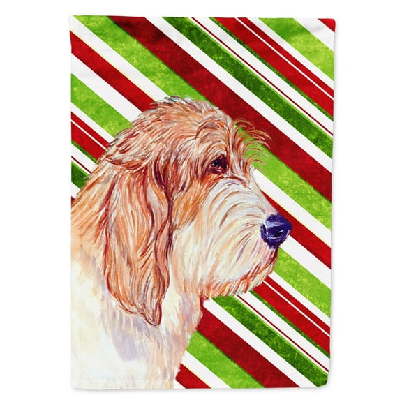 Carolines Treasures LH9262-FLAG-PARENT Petit Basset Griffon Vendeen Candy Cane Holiday Christmas  Flag  multicolor