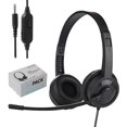 thumbnail image 1 of Auriculares Ladont con micrófono para aulas y escuelas (paquete de 10), con cancelación de ruido y micrófono para oficina, resistentes auriculares con cable de 3,5 mm y micrófono para ordenador, portá, 1 of 5