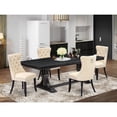 thumbnail image 4 of Luxe by East West Furniture 5 piece kitchen table set of a dinner table and 4 Linen Fabric kitchen chairs, 4 of 7