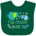 thumbnail image 3 of Inktastic My Cousin Loves Me- Cute Elephants Boys or Girls Baby Bib, 3 of 4