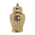 thumbnail image 2 of OUSITAID Ceramic Ginger Jar  Light Luxury Gold Lattice for Parties Kitchen Display, 2 of 8