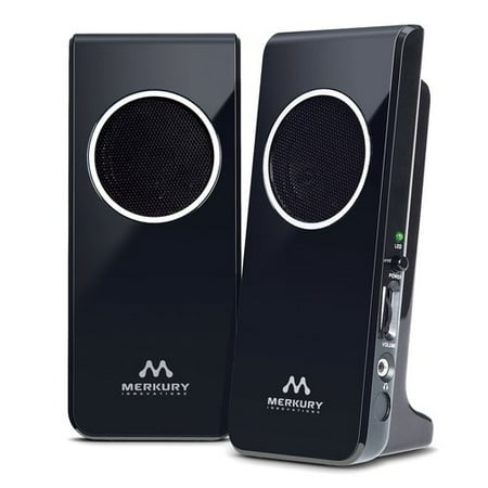 Merkury Amplified Stereo Speakers, Black - Walmart.com