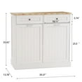 thumbnail image 6 of Danolapsi Double Tilt Out Trash Cabinet 20 Gallon With 2 Hideaway Trash Can Compartments, Recycling Cabinet With 2 Drawers, Wood Tabletop For Kitchen Laundry, 6 of 9