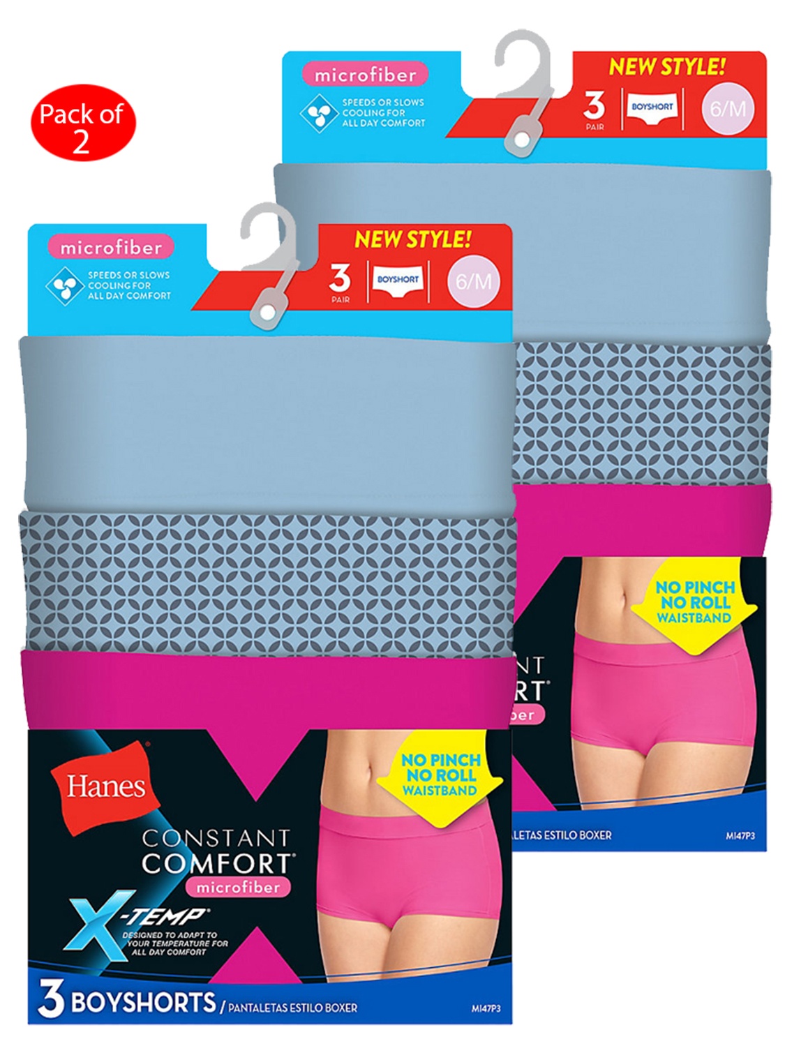 Hanes Hanes XTemp; Constant Comfort; Women's Microfiber Boyshort