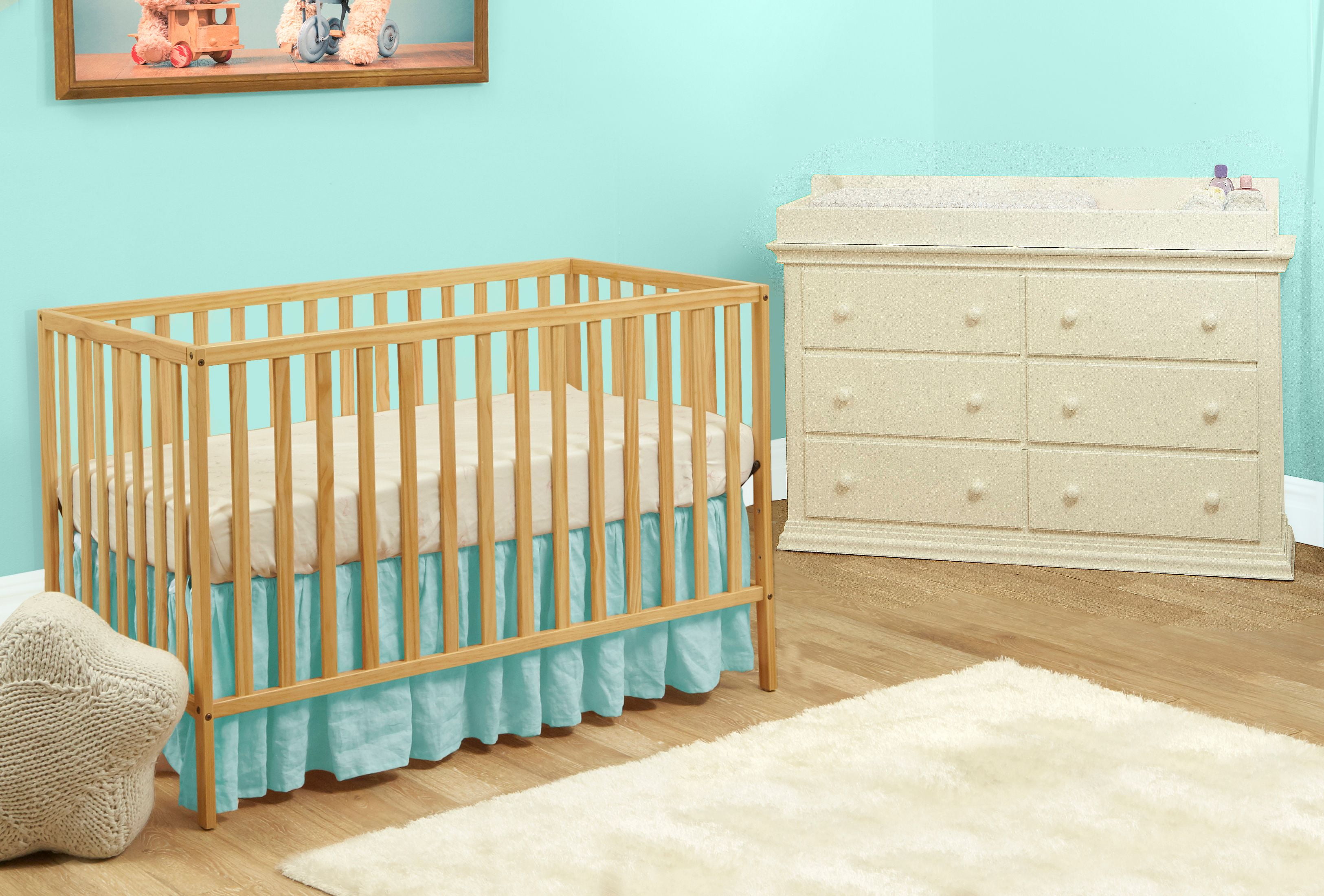 natural pine crib