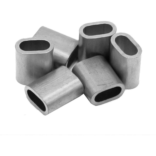 Single Oval Crimping Loop For Cable Ferrule Wire Rope, Easy To Use Weather Resistant Aluminum Crimping Loop Sleeve For Wide Applications In Outdoor Projects