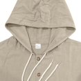 thumbnail image 5 of WTOBBYMen's Linen Hooded Drawstring Cover Up Shirt, UPF Sun Protection Long Sleeve for Beach Fishing Sports & Casual Outdoor Activities with Loose Fit Design,Khaki XL, 5 of 5