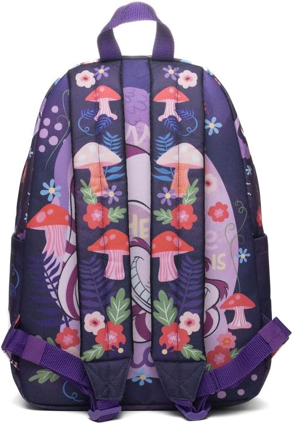 Mochila Wondapop Disney Alicia en el País de las Maravillas, Gato de Cheshire, de 16", con funda para laptop, bolsillo frontal y laterales, para niños y adolescentes 2