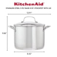 thumbnail image 2 of KitchenAid Marmite à Soupe en Acier Inoxydable à Base 3 Plis avec Couvercle, 8 Pintes, Acier Inoxydable Brossé, 2 of 5