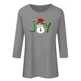 thumbnail image 4 of Ailaofu Hauts pour Femmes à Manches 3/4 Décontractés Coupe Ample Col Rond T-Shirts Mignons Tunique Unie Trois Quarts, 4 of 4