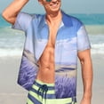 thumbnail image 5 of Lsque Lavender Fields Under Blue Sky pattern Hawaiian Shirt for Men, Unisex Summer Beach Casual Short Sleeve Button Down Shirts-Medium, 5 of 9