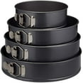 thumbnail image 1 of Juego de moldes desmontables gris metalizado, 4 piezas, redondos, ø 11/18/22/25 cm, molde para tartas, antiadherente, resistente al calor 250°, acero, estándar Namotu MZQ-0663, 1 of 7