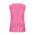 thumbnail image 6 of UAMVSH Womens Vest Tassel Open Front Suede Cardigan Lightweight Casual Sleeveless Cropped Jacket Vintage Western Outfits, 6 of 7