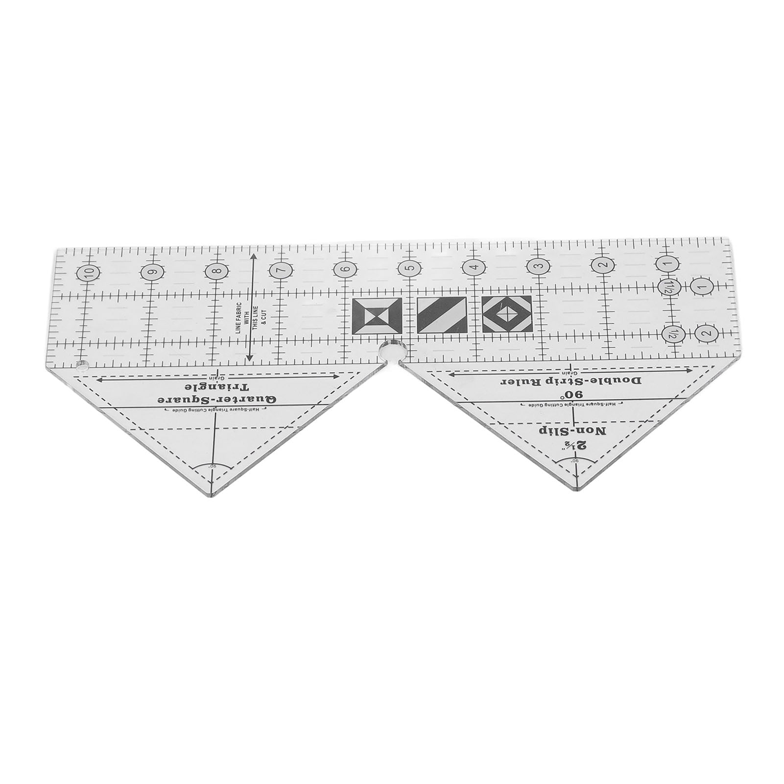 90 Degree Sewing Ruler, 10in Easy Sliding Acrylic Material Sewing Ruler