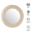 thumbnail image 3 of Modway Jade Round Rattan Macrame Wall Mirror in Natural, 3 of 7