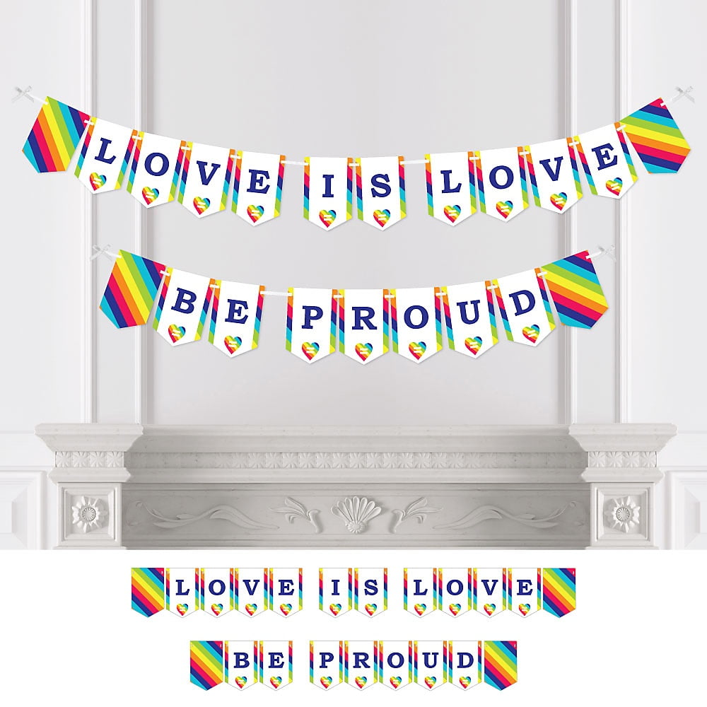 various lengths free postage Gay Pride LGBT Fabric Bunting "Love is Love" 