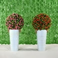 thumbnail image 5 of 1PC Artificial Plant Topiary Ball Faux Boxwood Decorative Balls with Fake Flowers for Backyard, Balcony,Garden, Wedding and Home Décor, 5 of 7