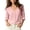 Pink, variant on Blouses for Women V Neck Rolled Sleeve Casual Loose Fit Crinkled Button Down Tunics for Spring Summer