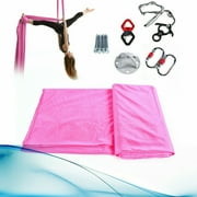 Fichiouy Aerial Yoga Swing Silks Set Yoga Sling Hammock-Gravity Inversion Fitness Silks Pink