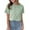 Light Green, variant on MIXUE Womens Summer Tops Flower Embroidered Jacquard Solid Color Round Neck Short Sleeve Loose Pullover Tshirts Outwear,Yellow,XXL