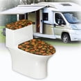 thumbnail image 6 of HELLHERO Fallen Leaves Adjustable Polyester Fabric Toilet Covers Set, Elastic Installation Washable and Reusable Toilet Seat Cover Replacement for Hotel Home, 6 of 8