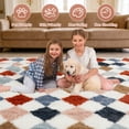 thumbnail image 6 of CozyDesg 4ftx6ft Area Rugs,Shag Fluffy Checkered Rugs for Living Room,Bedroom,Modern Room Decor Carpet, Non-Slip Floor Rug,Colorful B, 6 of 10