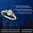 thumbnail image 2 of Gem Stone King 10K Yellow Gold DEF Lab Grown Diamond and Green Peridot Engagement Ring for Women | 1.11 Cttw | Oval 7X5MM | Gemstone April Birthstone | Size 5, 2 of 6
